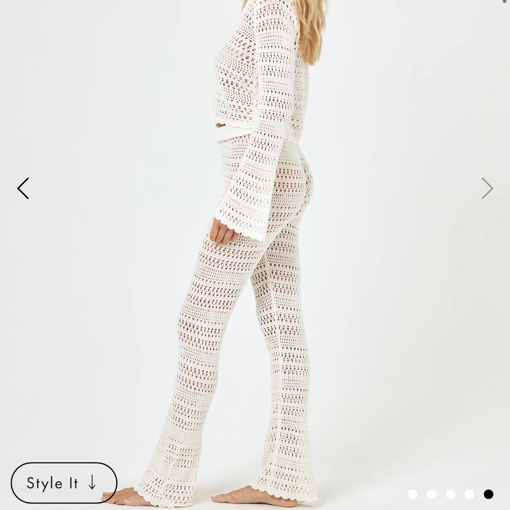 White Crochet Knit Set